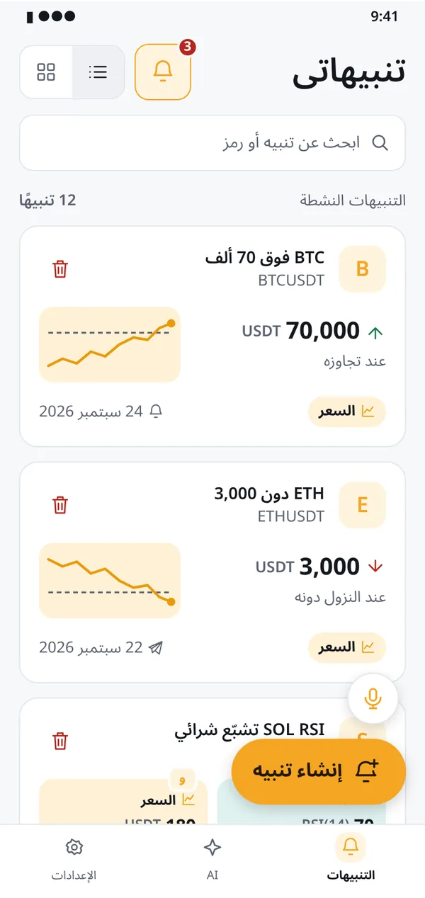 اعرف أين يقف تنبيهك في كل لحظة