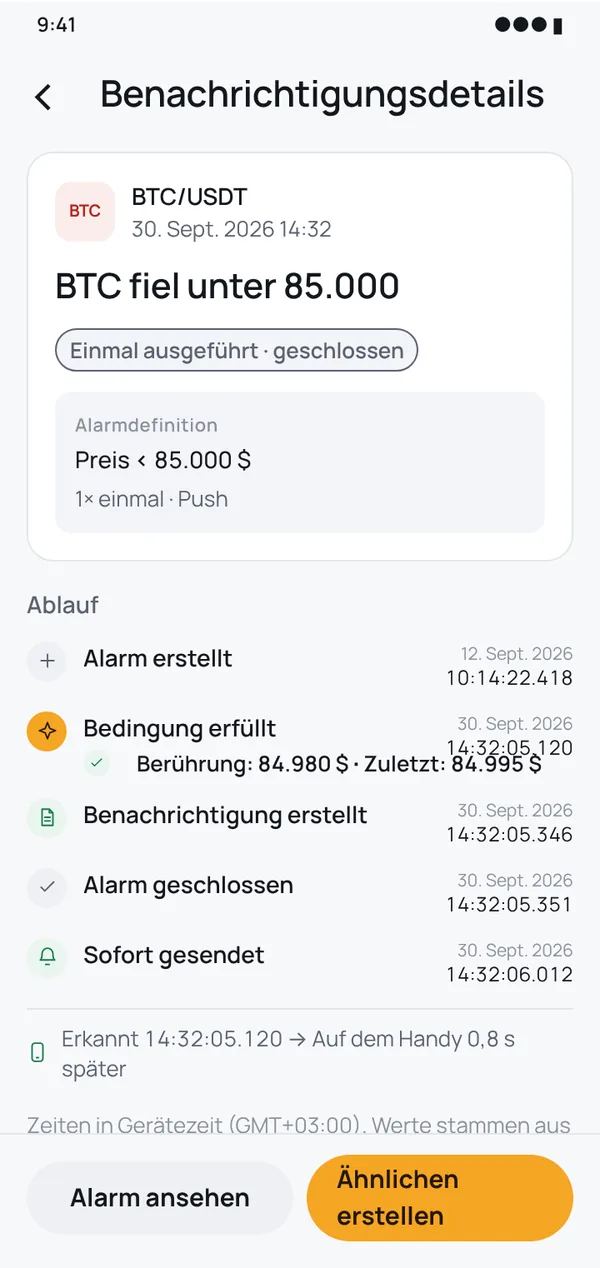 Push verpasst? Der Eintrag bleibt