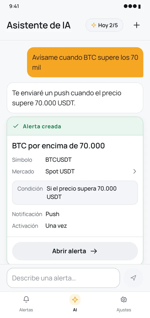 Escríbelo o dilo, el asistente lo configura