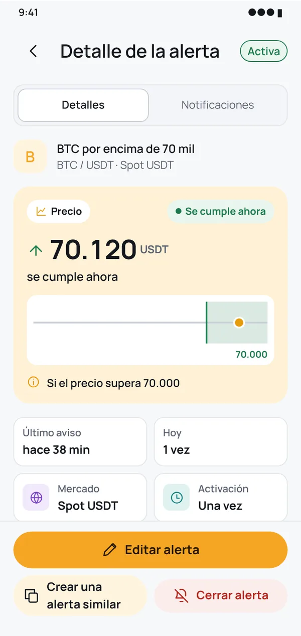 Ve en todo momento dónde está cada alerta