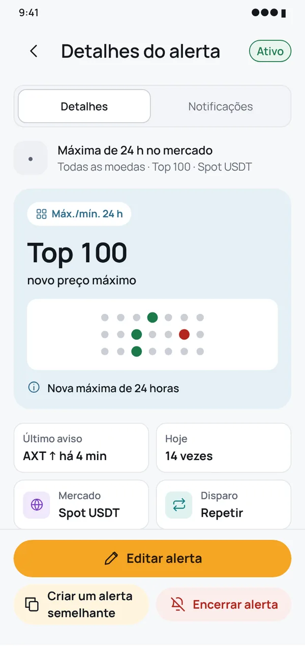 Escaneie todas as moedas com um alerta