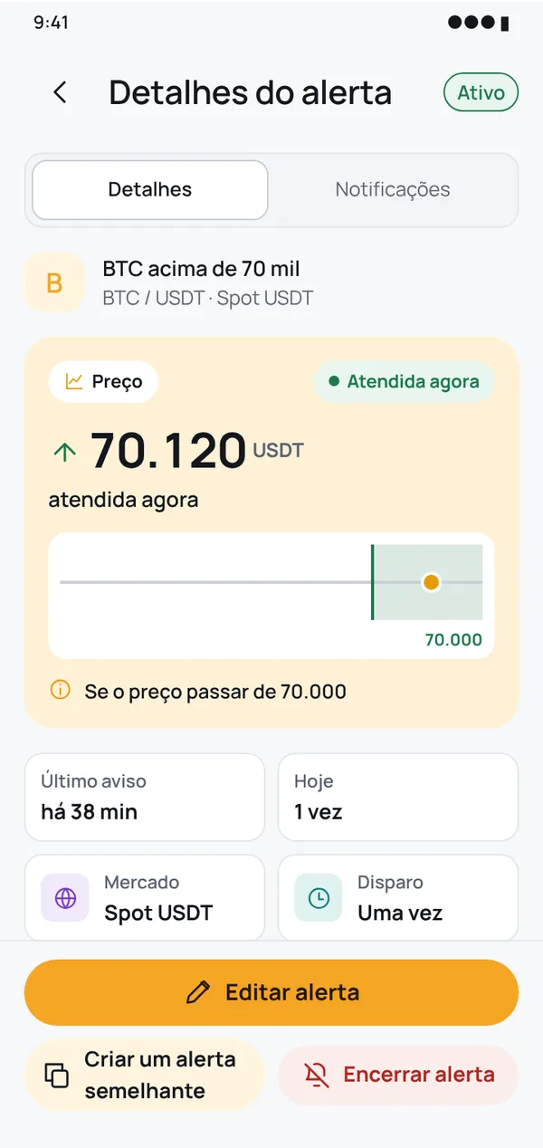 Veja a qualquer momento onde cada alerta está