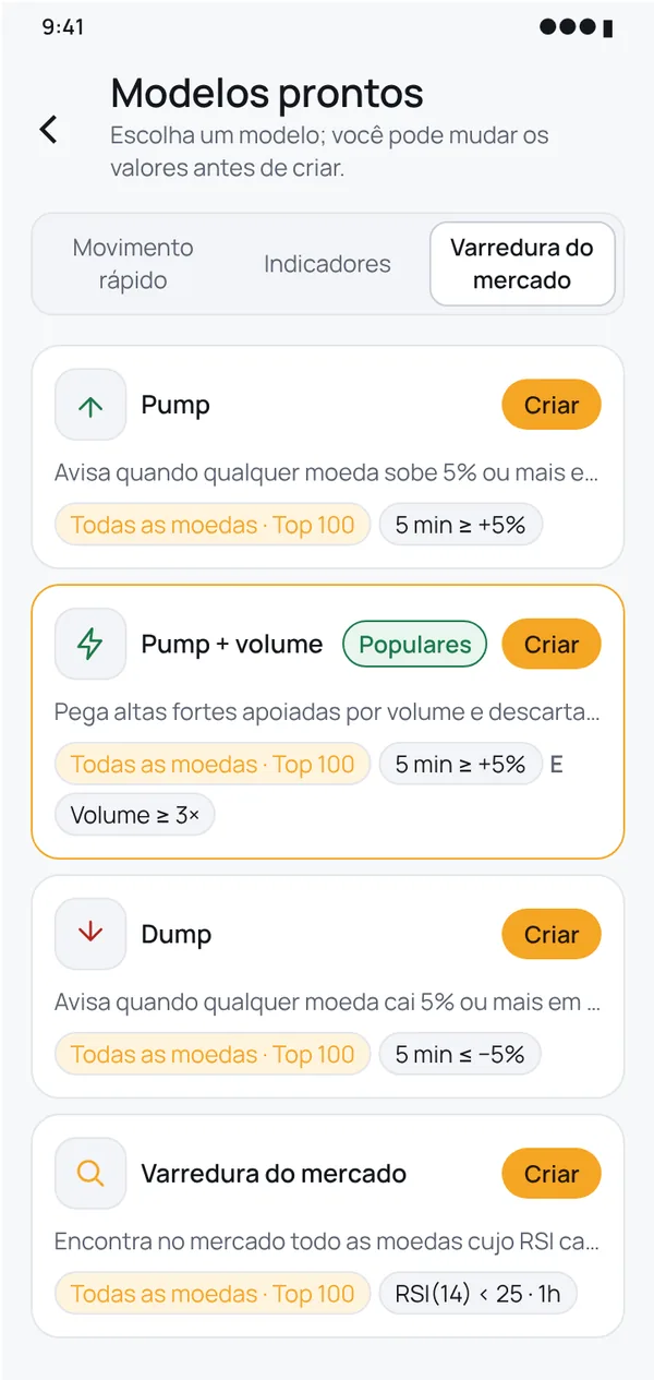Comece em segundos com modelos prontos