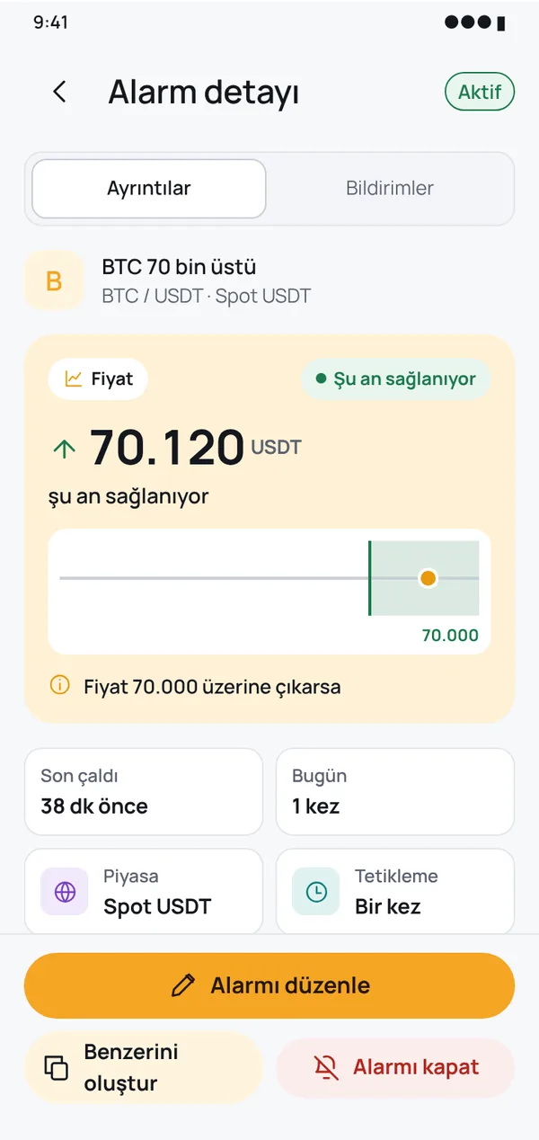 Alarmın şu an nerede, her an gör